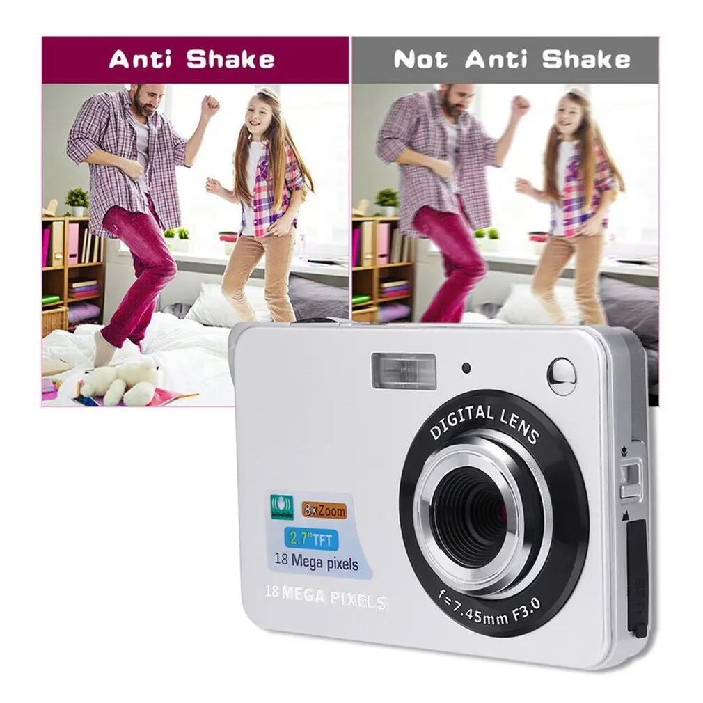 2.7 Inch digital camera TFT LCD Display 18MP/21MP 8x Zoom HD Video Camera Anti-Shake Camcorder Video CMOS Micro kids Camera