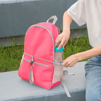 

Liftable Folding Backpack Waterproof Backpack Portable Travel Shoulder Bag Clothing Cosmetics Storage Bag