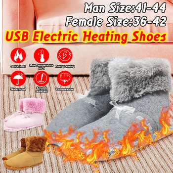 

Winter Soft USB Heated Electric Warm Foot Warmer Washable Electric Heat Slipper Warmer Cushion Foot Warmer Shoes Skiing Boot