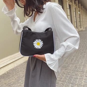 

Women Casual Nylon Handbag Flower Portable Totes Travel Storage Shoulder Bags Fashion Exquisite Shopping Bag