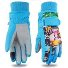 Ветрозащитные лыжные перчатки для детей, водонепроницаемые перчатки для велоспорта