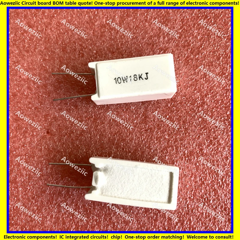 

10 шт., 10 Вт, 18 кг, фотоэлемент, вертикальное сопротивление цемента, 10 Вт, 18k (18000RJ, 18000 Ом, Ом J Ом), керамическое сопротивление, точность ± 5%, сопротивление мощности