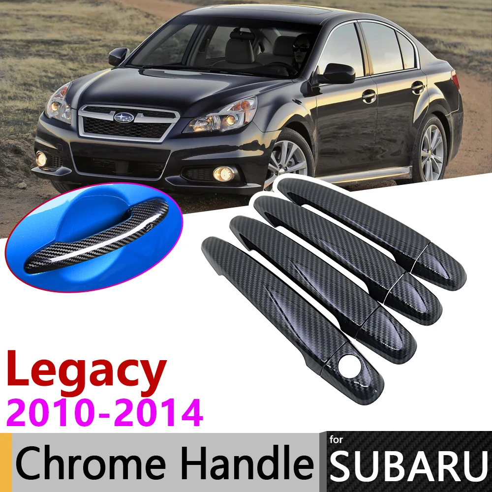Черная крышка дверной ручки из углеродного волокна для Subaru Legacy BM BR 2010 ~ 2014 2011 2012 2013