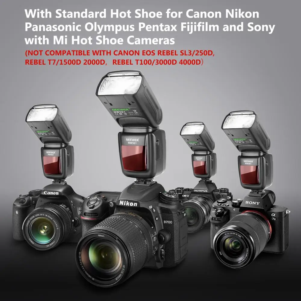 Neewer NW561 ЖК дисплей Вспышка Speedlite для Canon Nikon Panasonic Olympus Pentax Fijifilm и Sony с Mi горячий