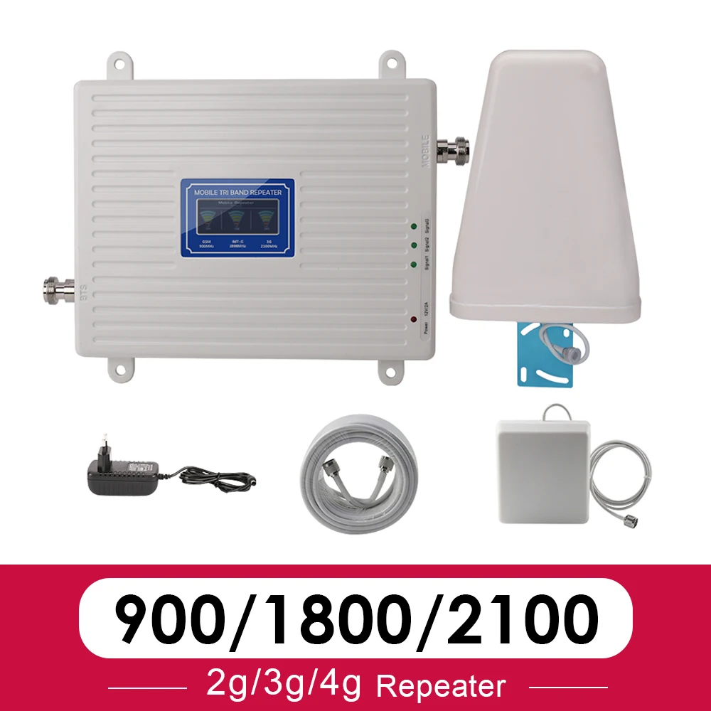 Трехдиапазонный усилитель сигнала GSM 900 4G LTE 1800 B3 3G WCDMA 2100 B1|Усилители сигнала| |