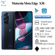 Global Rom Original Motorola Moto Edge X30 5G Smart Phone Snapdragon 8 Gen 1 Android 12 6.7'' 144Hz  68W Super Charge 5000mAh