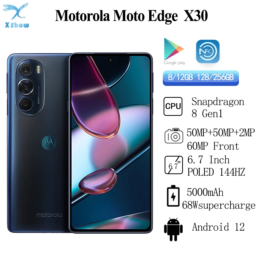 Оригинальный смартфон Motorola Moto Edge X30 телефон с глобальной прошивкой Snapdragon 8 Gen1 Android