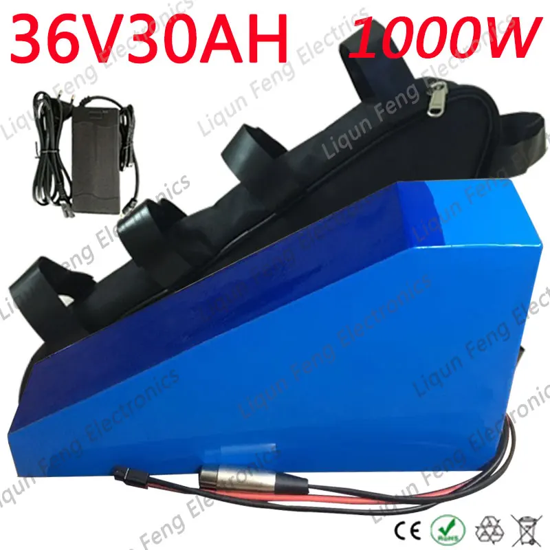 36V 500W 1000W Ebike аккумулятор 36V 30AH Электрический велосипед аккумулятор 36v литий-ионный аккумулятор с 30A BMSA+ 5A зарядное устройство+ сумка Бесплатный налог