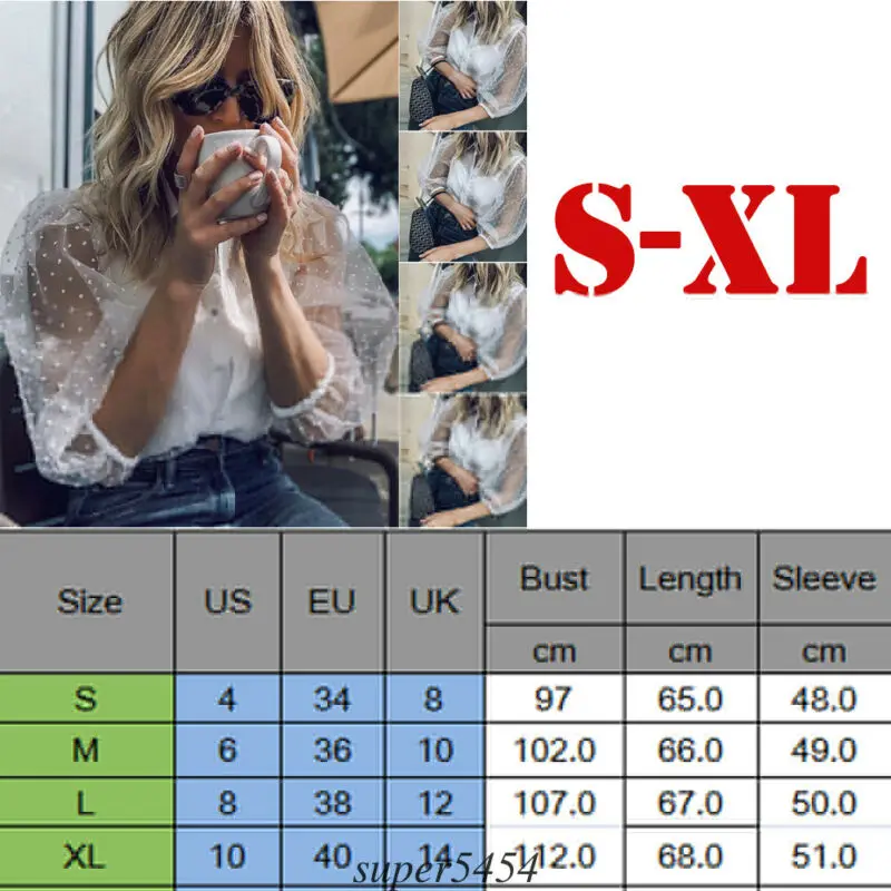 Прозрачные женские сетчатые прозрачные блузки топ рубашки прозрачные кружевные топы с рукавами-буффами женские летние повседневные блузки женские закрытые