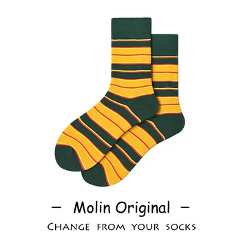 

Crew Socks Man Striped Mens Sox Print Green Soft Sock Cartoon Cotton Men Autumn Winter Classic Adult Yellow Calcetines Hombre