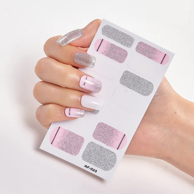 Фото блестящий дизайн маникюрный самоклеющийся стикер для ногтей