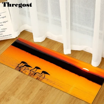 

Thregost 3D Flamingo Pattern Home Welcome Rug Long Bathroom Mat Soft Door Hall Carpet Washable Kitchen Mats Absorbent Doormat