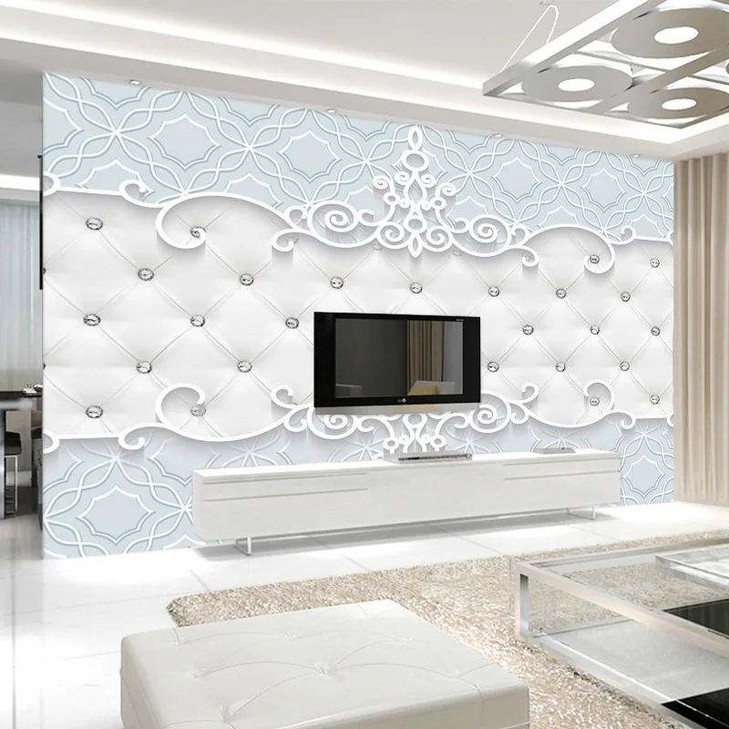 

3D Chinese Style Soft Bag Wallpaper Large Sofa Bedroom Bedside Seamless Wall Cloth Film And Television Wallpaper