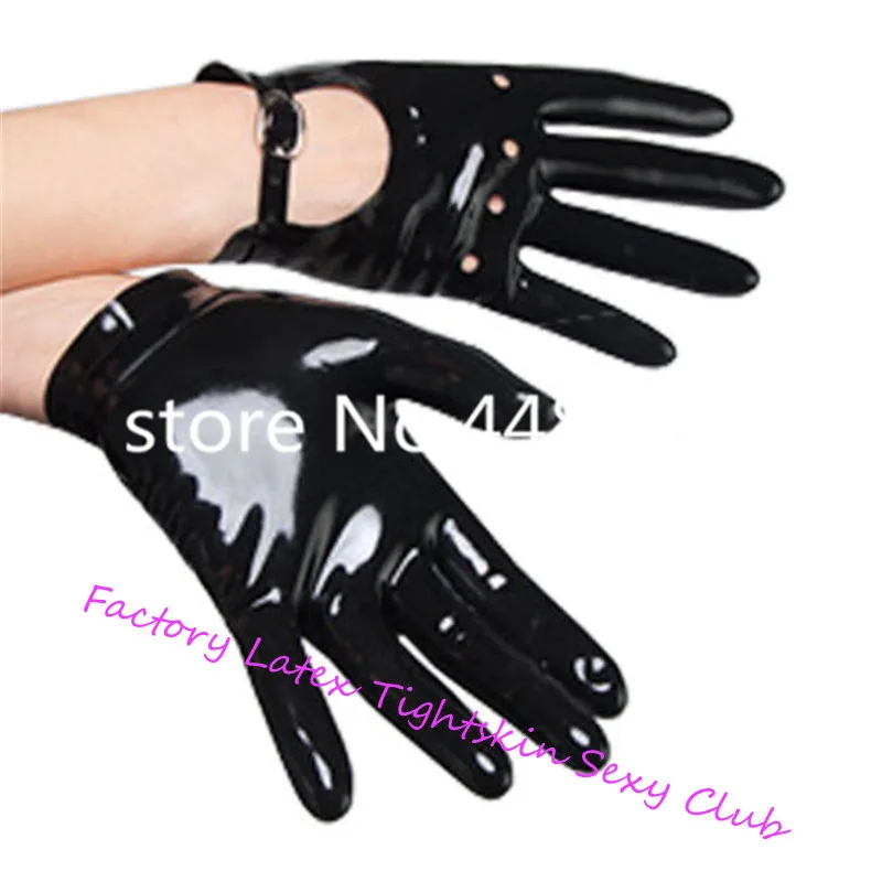 

Sexy Black Latex Rubber Gloves for Lady Club Wear for Catsuits accessary medieval