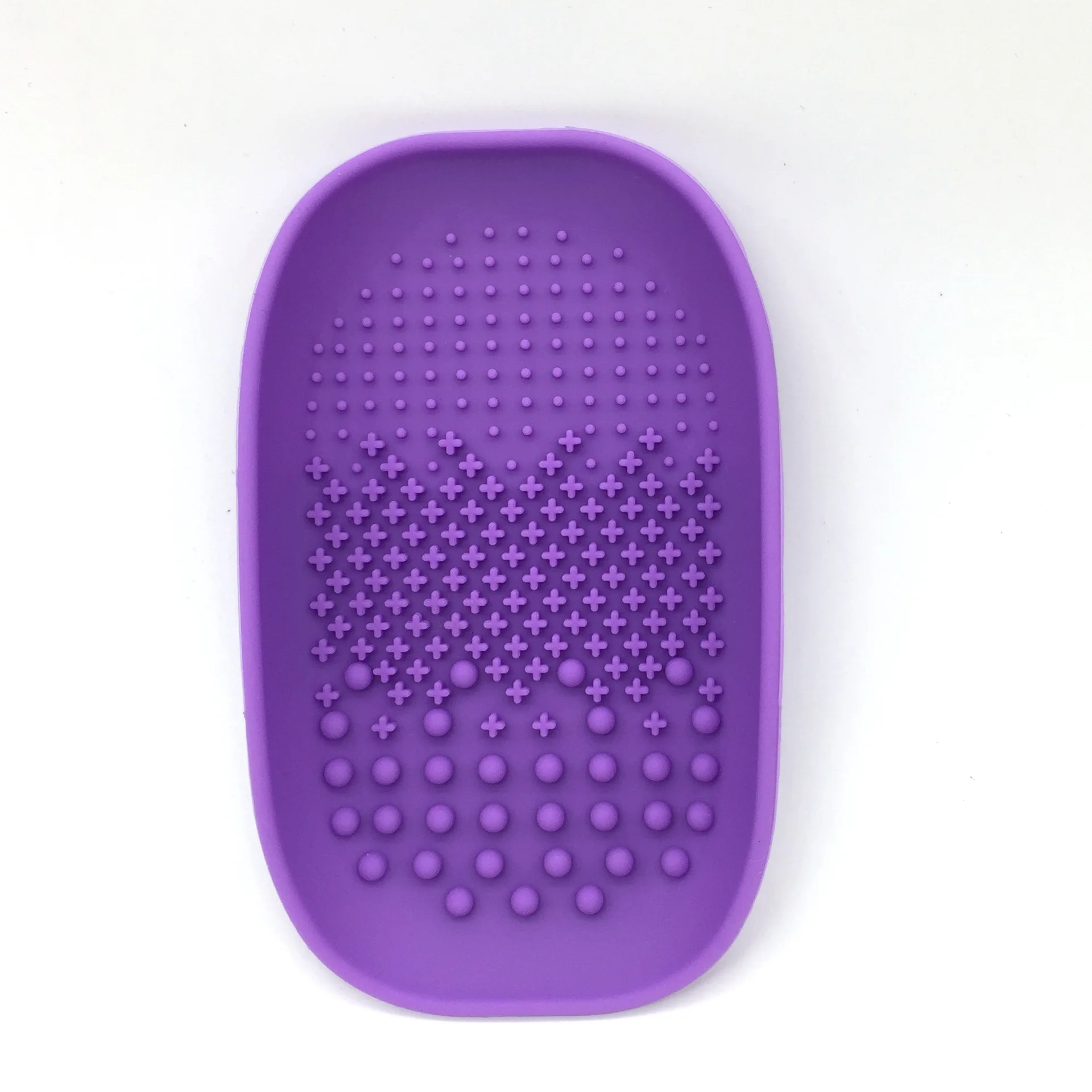 Силиконовый коврик для очистки кистей, косметическое мытье кистей для макияжа, гель для очистки, скраб, основа, Профессиональная Кисть для макияжа, инструменты для очистки - Handle Color: Purple