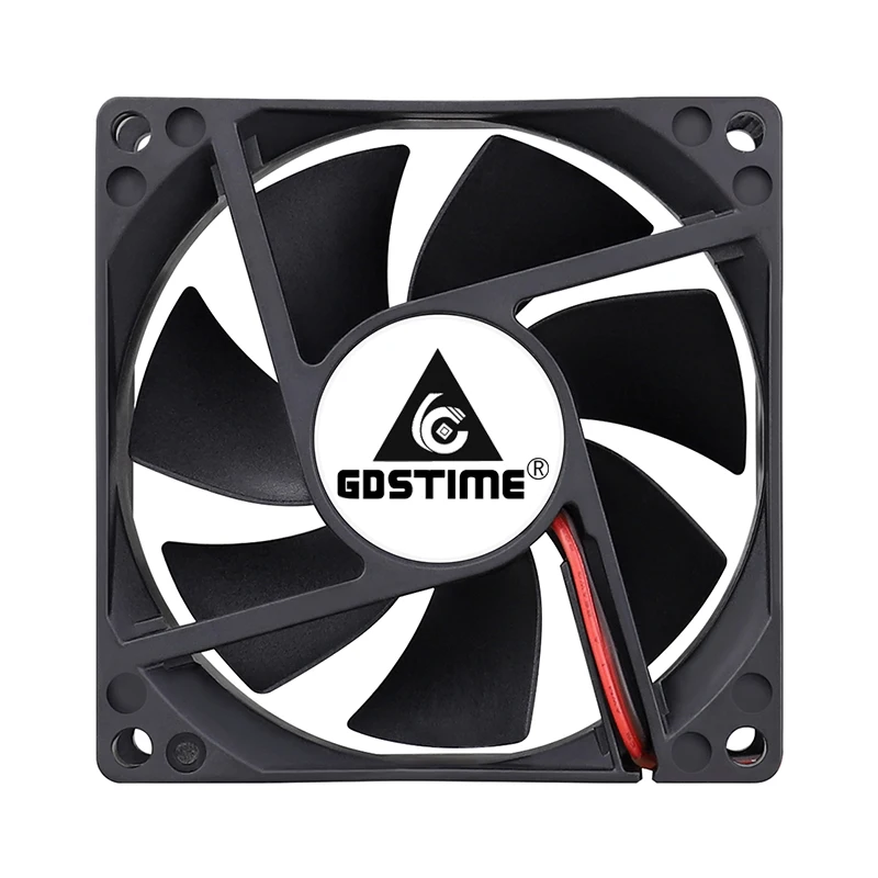 Gdstime-ventilador para Computador Caixa de Ventilador com Esfera Dupla Hidráulica para Processador pc 80x80x25 mm 5v 12v 24v 48v 80 mm 8025 Ventiladores e resfriadores - Imagem 2