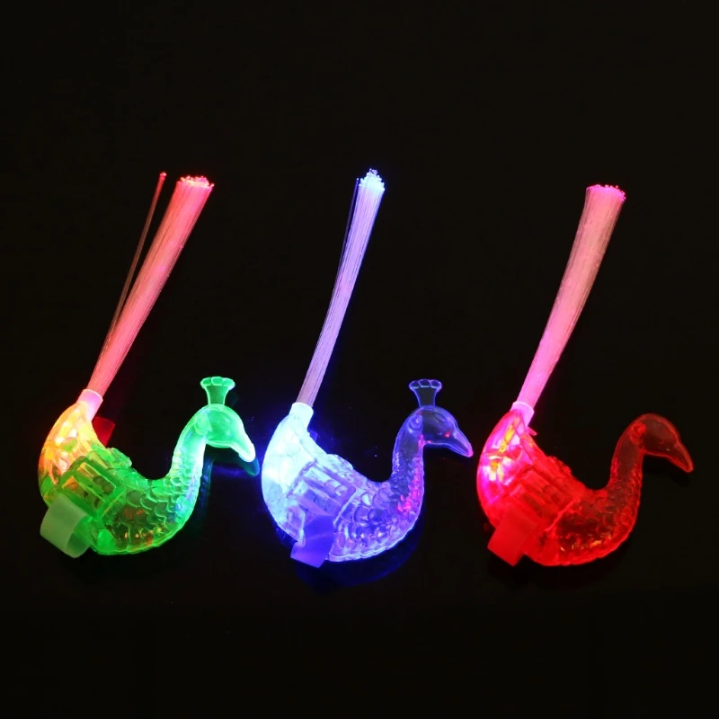 

Peacock Finger Light Up Ring LED Party Rave Favors Glow Kids Intelligent Toys R9UE