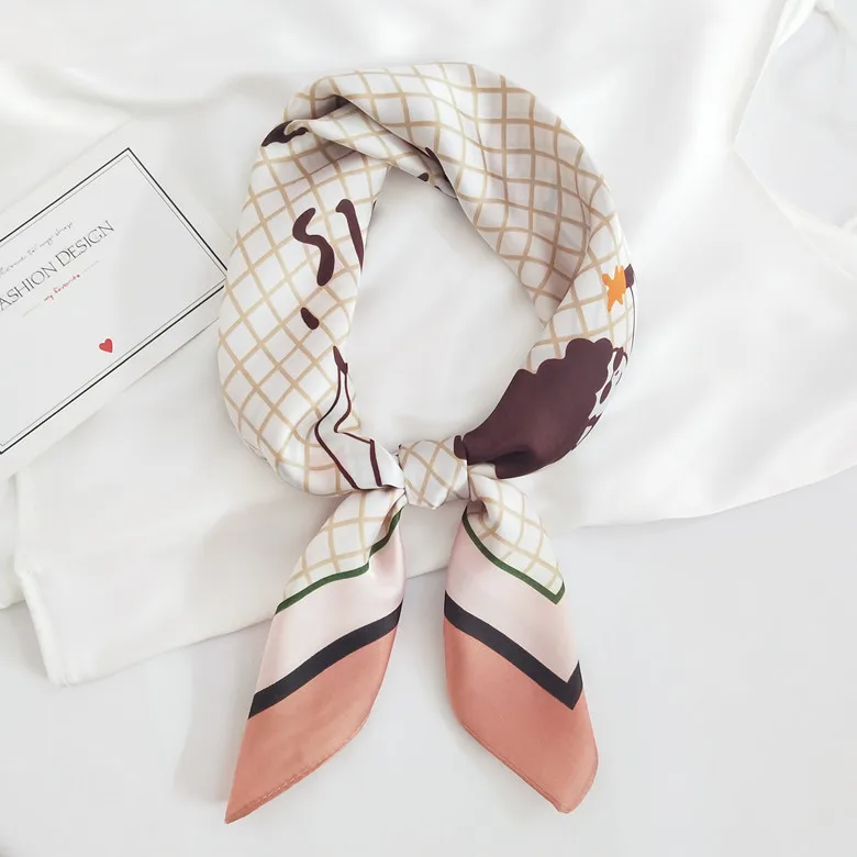 

Women's Small Square Fashion Business Scarf Thin Spring Summer Korean Scarf luxury 70*70cm