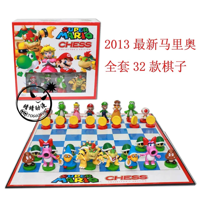 Super Mario Chess Classic game Collector s Edition Chessboard Puzzle Cartoon Figures Model Toys 3 7cm