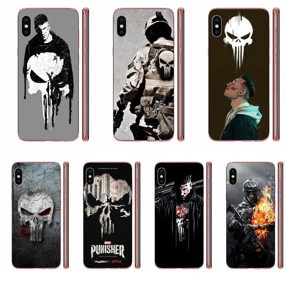 TPU Phone Cover Case Coque The Punisher Frank Castle Bling For Xiaomi Redmi mi10 lite Pro Note 9 PRO Max 9s Mi9 K30 K20 5G | Мобильные