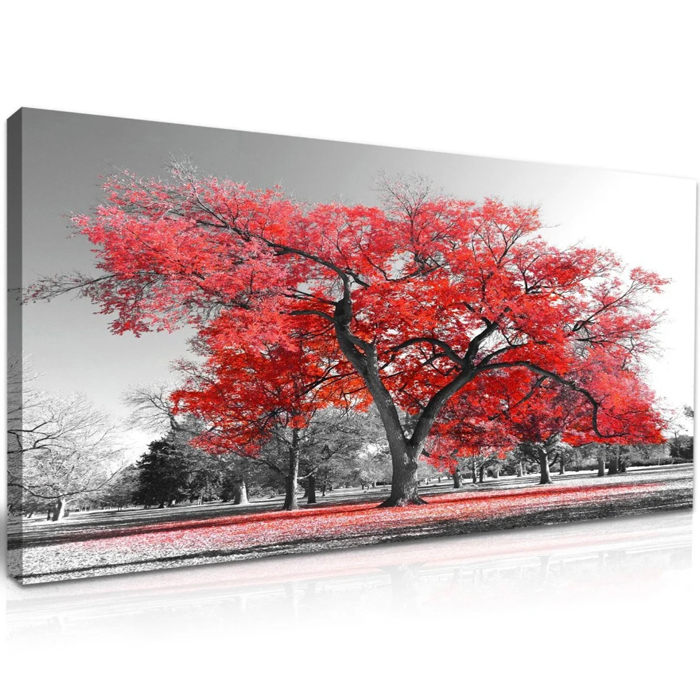 

large size Red tree 5d diy Diamond Painting Full square round Diamond Embroidery Mosaic diamond Nature landscape home art,YG1698
