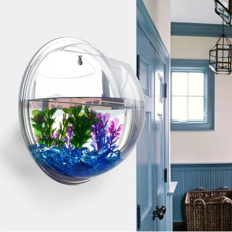 Wall-mounted Acrylic Fish Tank Home Accessories Hydroponic Transparent Vase