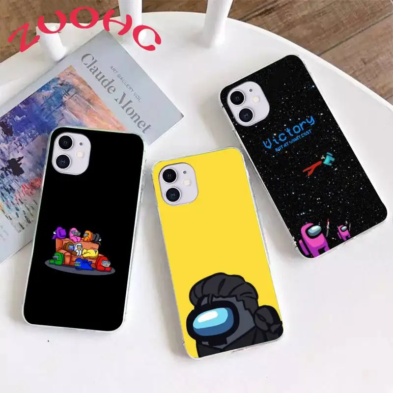

among us Phone Case transparent for iphone 11 12 Pro Max Xr X 7 8 PLUS Xs SE 2020 Cover
