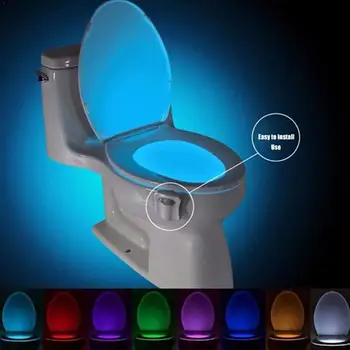 

Bathroom Toilet Light LED Toilet Lamp Body PIR Motion Sensor Seat Lamp Waterproof Night Sensor Automatic Smart Activated F3H9