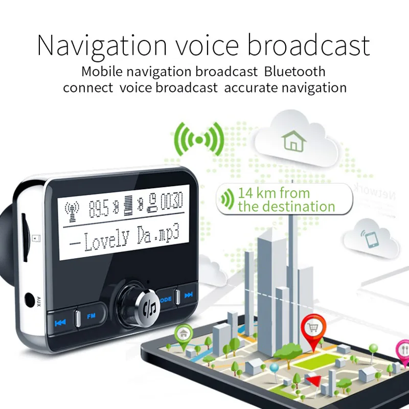 JaJaBor fm-передатчик модулятор Bluetooth автомобильный комплект громкой связи вызов стерео A2DP Автомобильный MP3-плеер Поддержка воспроизведения карт TF