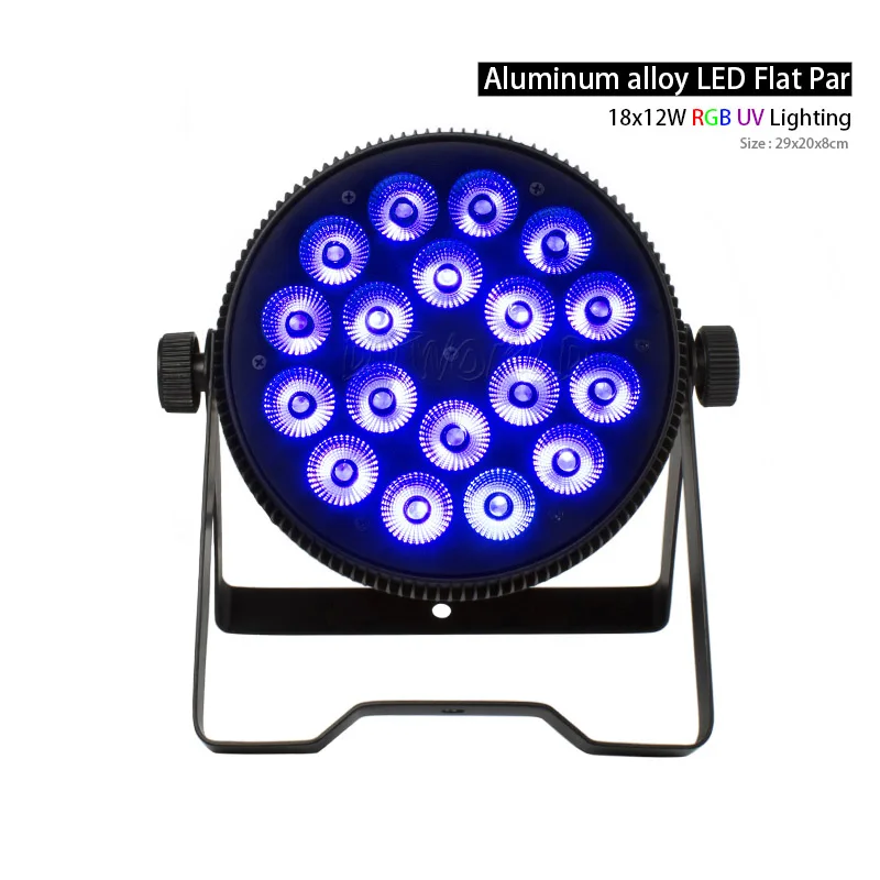 18x12W RGB UV Djworld Высокое качество алюминиевый сплав светодиодный плоский Par 18x18 Вт 6в1 DJ Par DMX 512 свет DMX для Dj освещение для диско вечеринки сценический свет - Цвет: 18x12W RGB UV