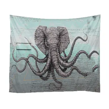 

Elephant Octopus Wall Hanging Tapestry Bohemian Fantasy Art Bedroom Living Room Dorm Home Decoration Supplies