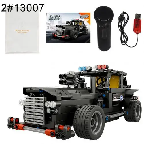 2,4 г DIY Электрический командный автомобиль RC автомобиль модель здания Развивающие детские игрушки специальная Полиция команда автомобиль игрушки подарки - Цвет: 13007