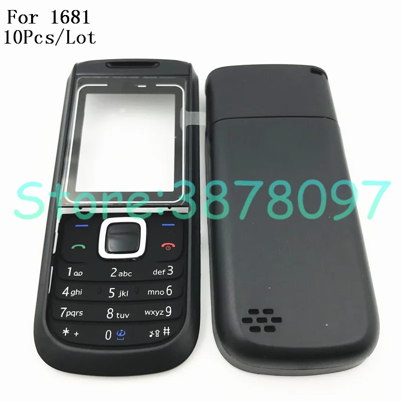 10 шт./партия для Nokia 1681 корпус крышка дверная рама+ задняя крышка батареи+ клавиатура+ логотип черные запасные части