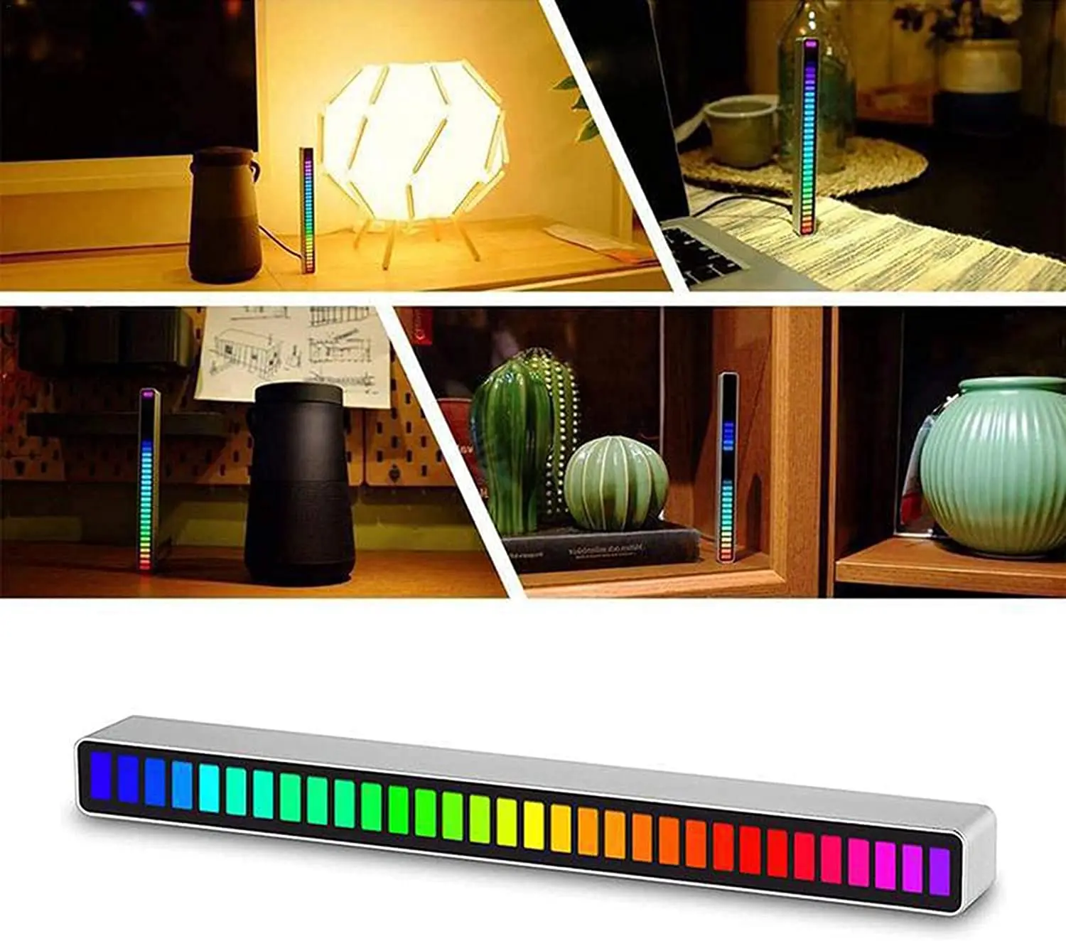 LED Strip Light RGB Sound Control Light Voice Activated Music Rhythm Ambient Light 3D LED Pickup lamp For Car family Party light