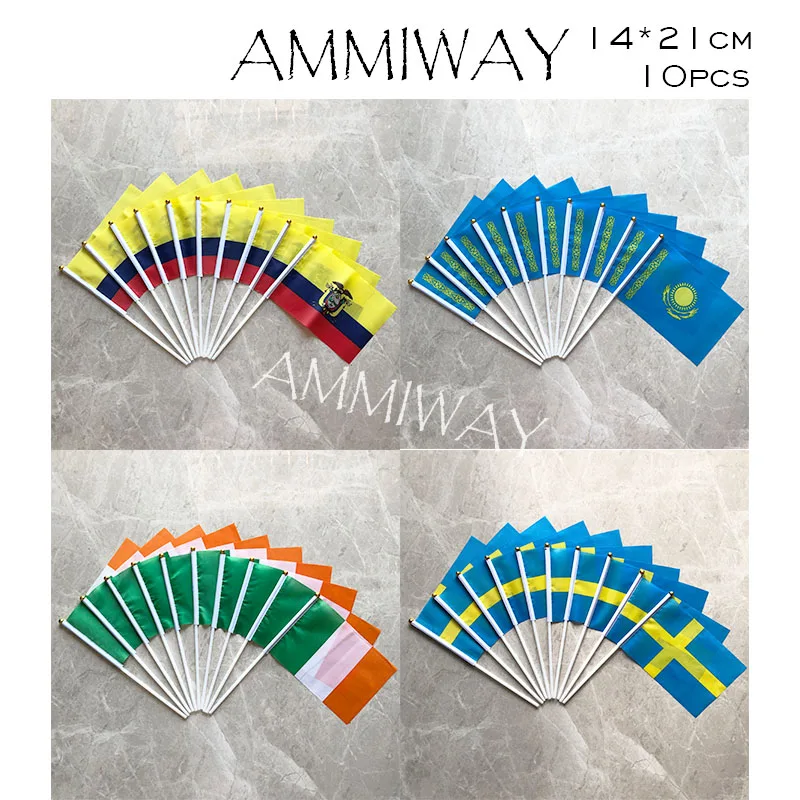 AMMIWAY 14x21 см 10 шт. Япония Великобритания Франция полиэстер флаг маленькая рука