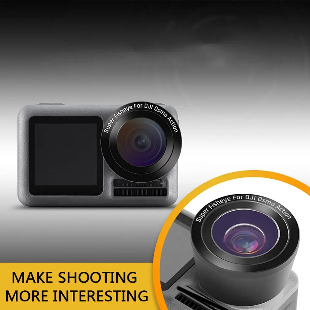 180 градусов Супер Рыбий глаз объектив для DJI Osmo Action с HD 4K Оптическое стекло экшн