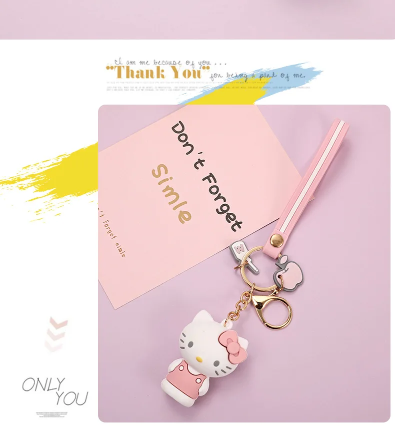 Новая пара сумок брелок милый мультфильм hello kitty кукла KT кот брелок для женщин девочек Шарм автомобильный брелок аксессуары Подвеска
