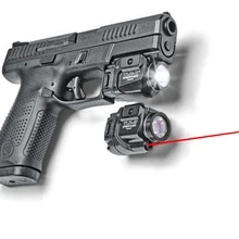 Tlr compacto led arma luz com mira laser vermelho para pistola caça glock 1 7 8 laser lanterna caber hk usp sig cz