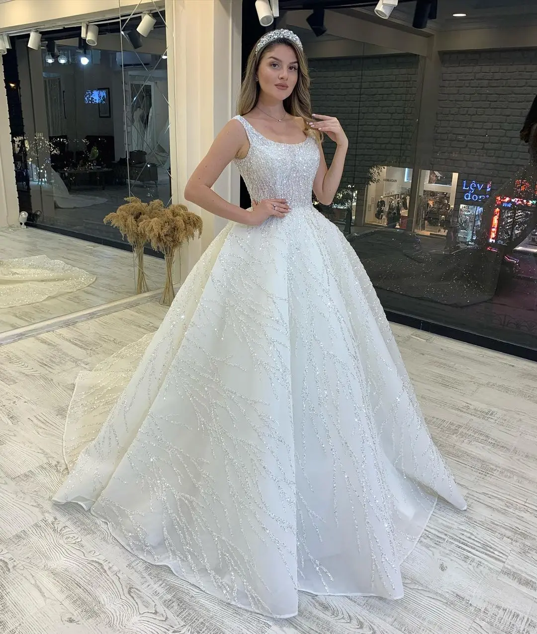 

2 магазина ANGELSBRIDEP, винтажное свадебное платье с открытыми плечами для милой, официальное стильное Тюлевое элегантное платье на шнуровке, свадебное платье, Robe de mariee