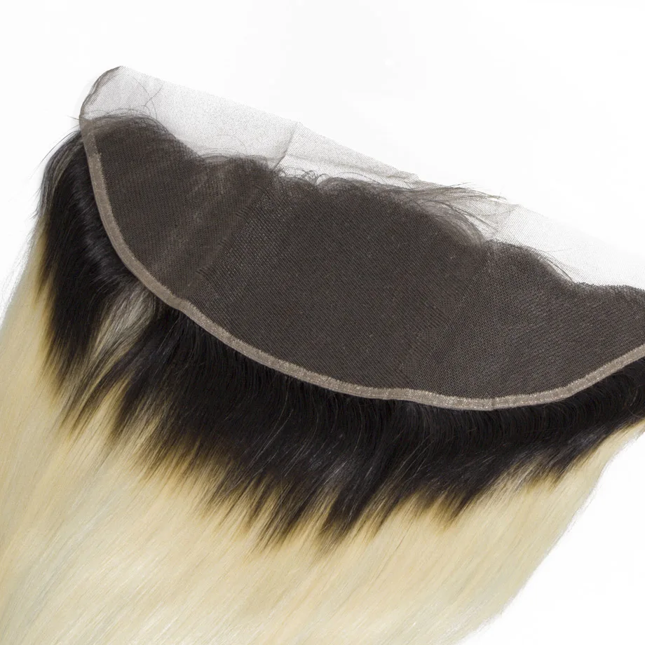 ombre 613 bundles with frontal T1B colored human straight brazilian hair weave bundles hair extension remy 30 inch long