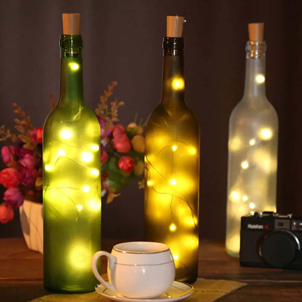 2M 20 LEDs Cork Bottle Copper Wire Light Festival Costume Party Wedding Halloween Christmas Decoration