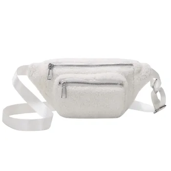 

2019 Fanny Pack Women Belt Bag Plush Waist Bag Satchel Women's Pure Color Messenger Shoulder Chest Pochete Homem d3