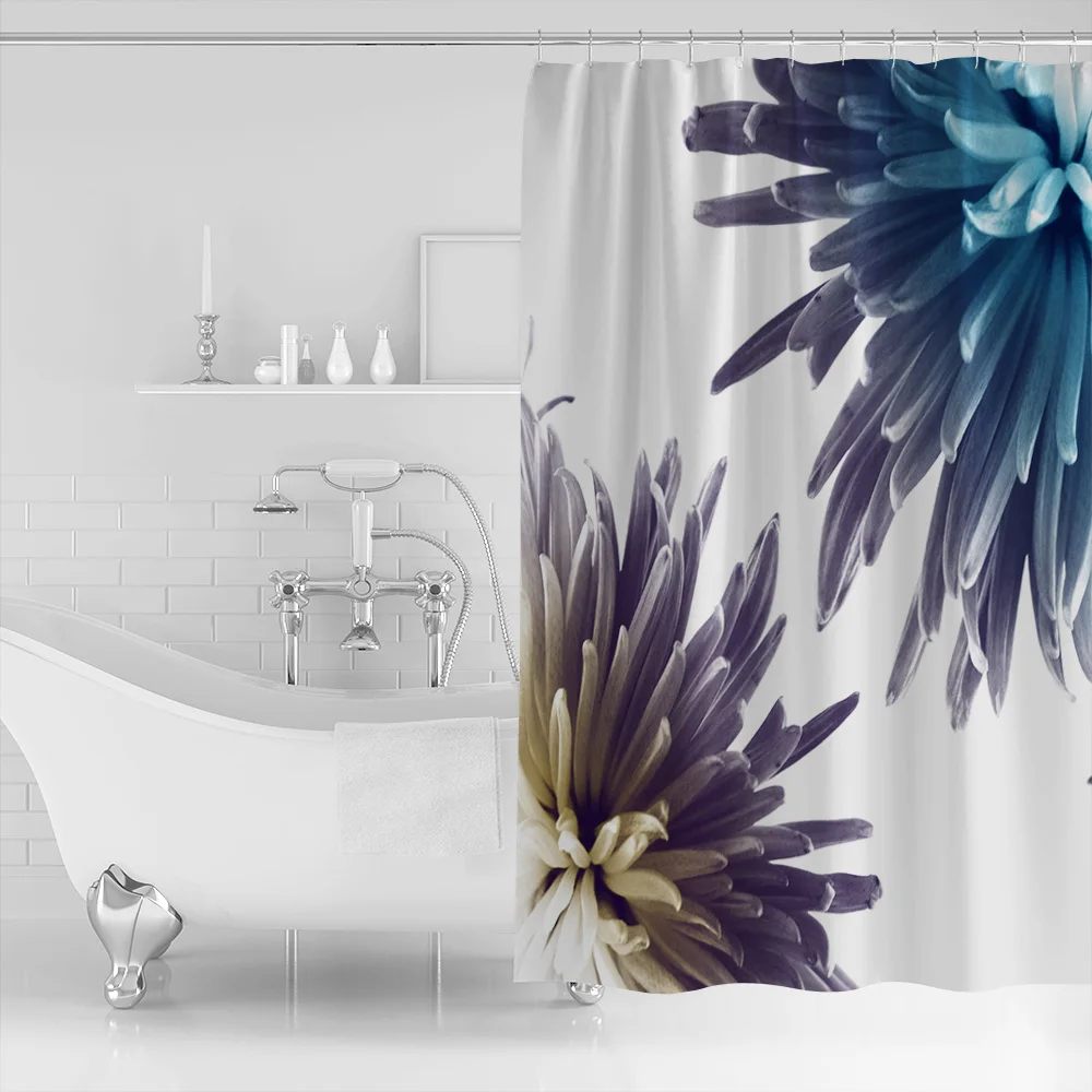 X-Ray Flower Art Design Shower Curtain Waterproof Bathroom Curtains Polyester Fabric Shower Curtains Hooks for Bathroom Decor