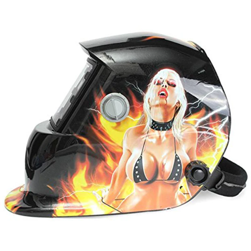 HOT-Welding Mask Hood Welding Helmet Solar Automatic(Solar Power for Recharge) Face Protection(Sexy Beauty