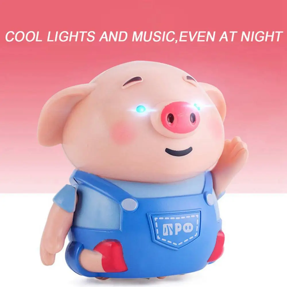 Электрический светильник-зондирующая свинья, игрушка-робот, ручка, индуктивный радиоприемник с дистанционным управлением, светильник, Музыкальная развивающая игрушка для детей, подарки