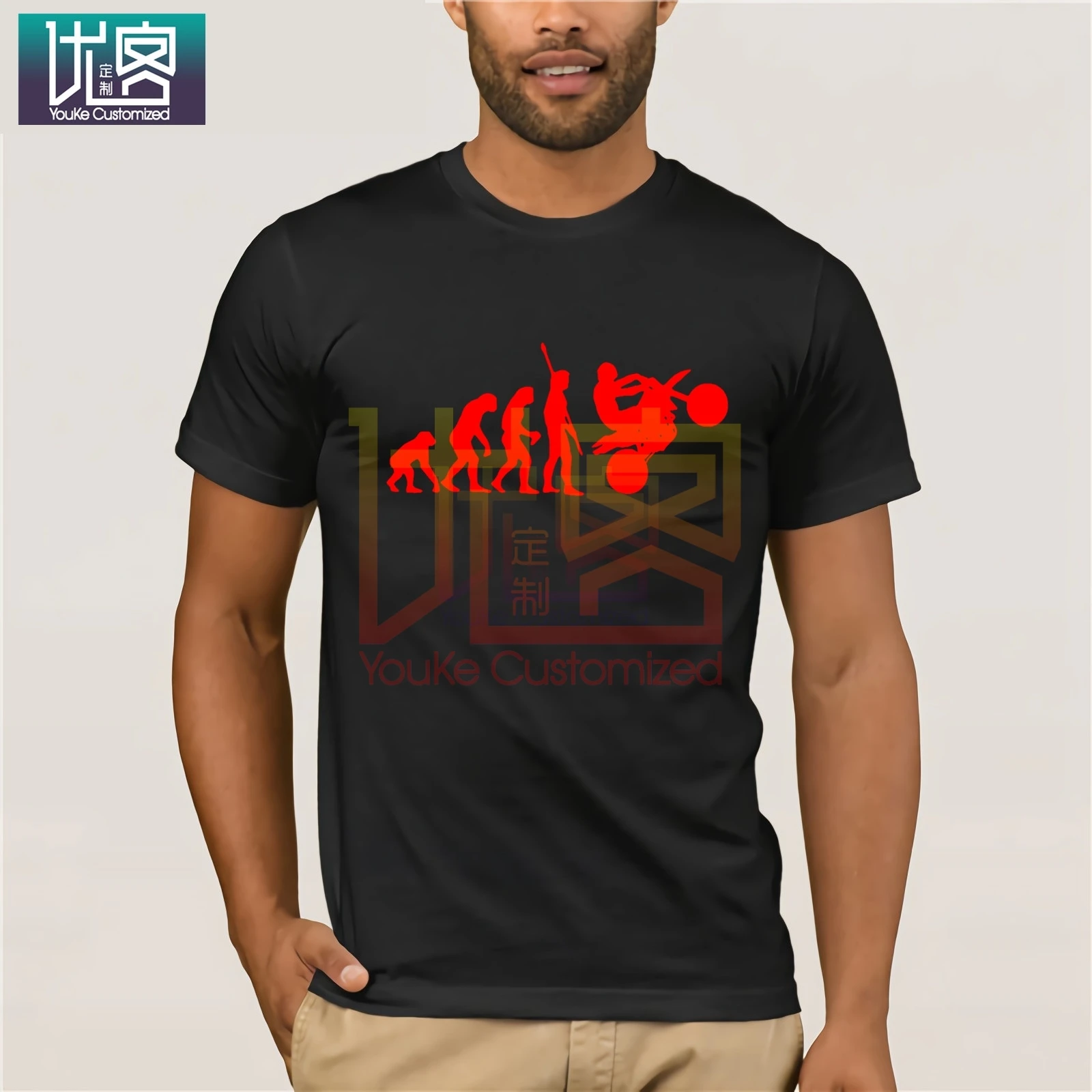 Fashion Human Dirtbike Evolution Funny T shirts men Super Motorcycle Car Race custom print Tshirt Father's gift KTM Hip hop Tees | Мужская