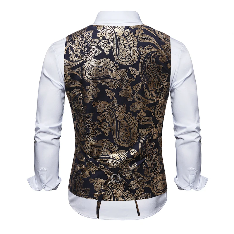 Новое поступление платье жилеты для мужчин Slim Fit Мужская жилетка, костюм жилет Homme Повседневная Формальная деловая куртка без рукавов V805