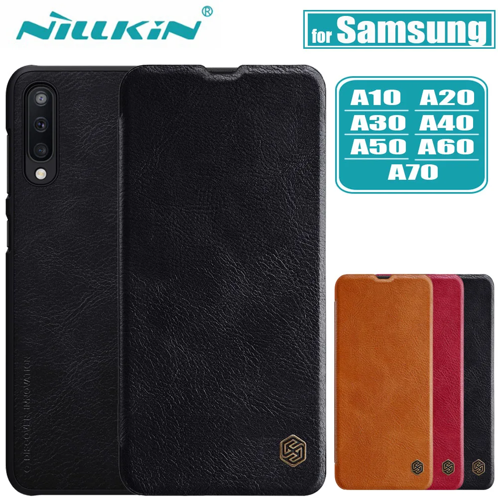 

Nillkin Genuine PU Leather Flip Case for Samsung Galaxy A50/A30/A70/A10/A20/A40/A60 Case Cover Vintage Wallet Phone Back Shell