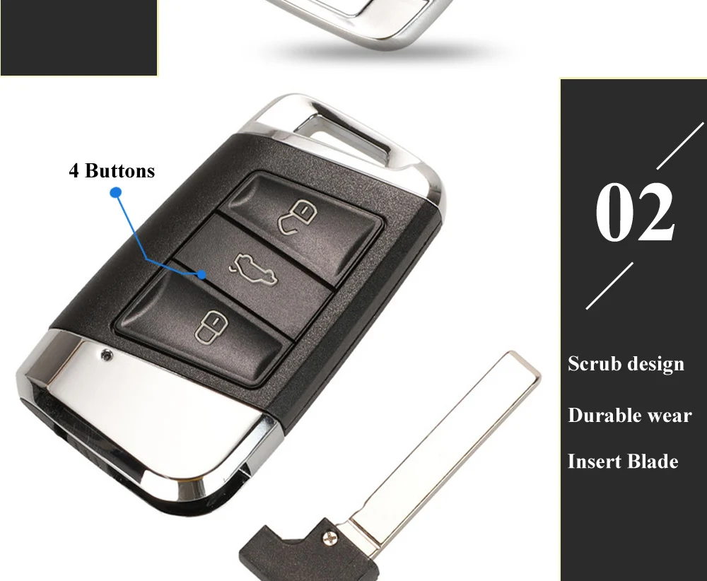 Jingyuqin умный дистанционный ключ 3 кнопки 434 МГц брелок для Volkswagen VW Magotan B8 Superb A7 Passat вариант- Замена