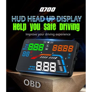 

Hot 5.5 '' OBDII Car HUD OBD2 Port Head Up Display Q700 Speedometer windshield projector car hud head-up display a100 hud